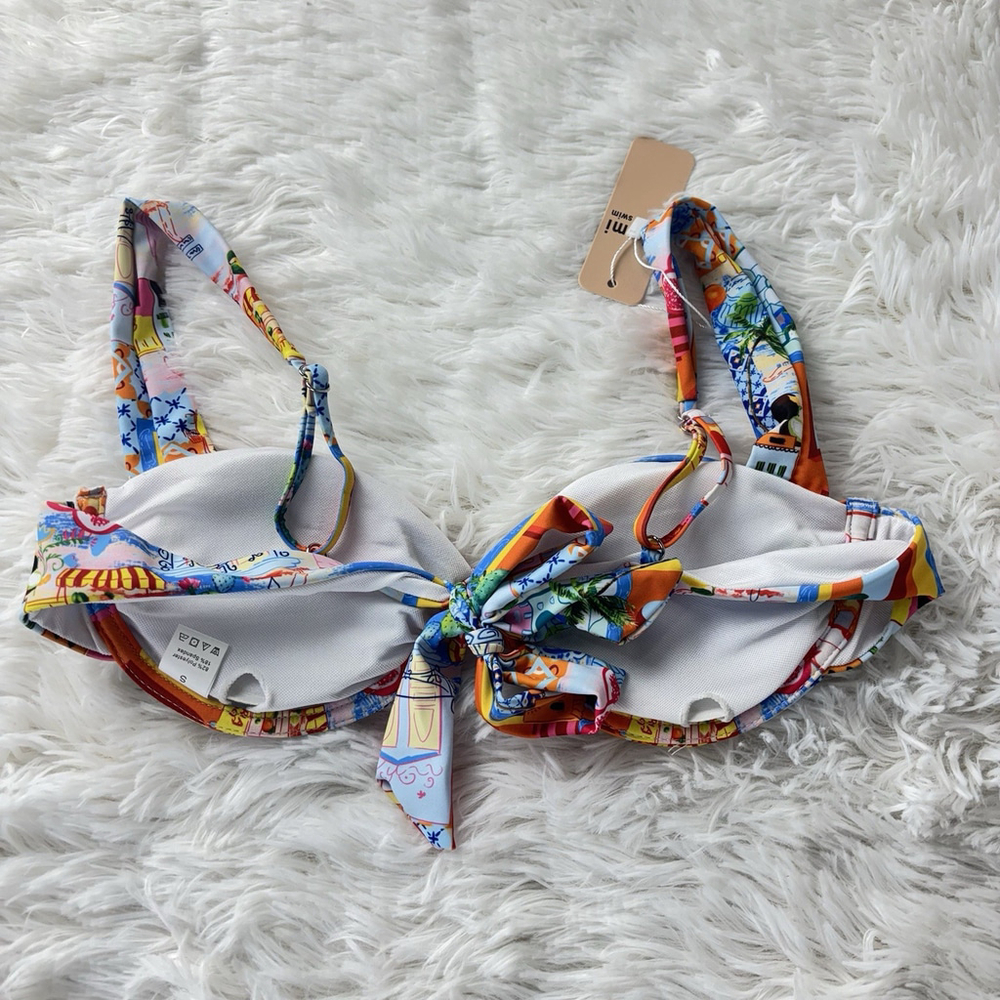 Jimmi Swim Naranja Bikini Set Size Small S Colorful Mediterranean Tile Print NEW - Picture 6 of 8